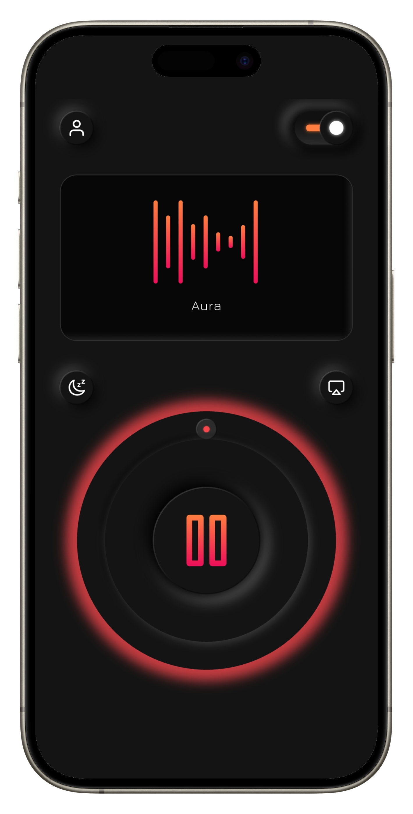 ROXOFF app phone mockup showing music player